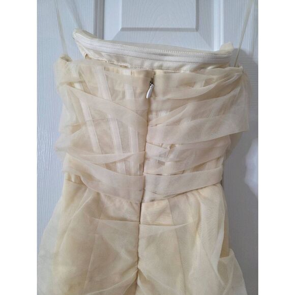 House of CB Leila ivory mesh strapless corset dress XS $195 - Picture 7 of 11